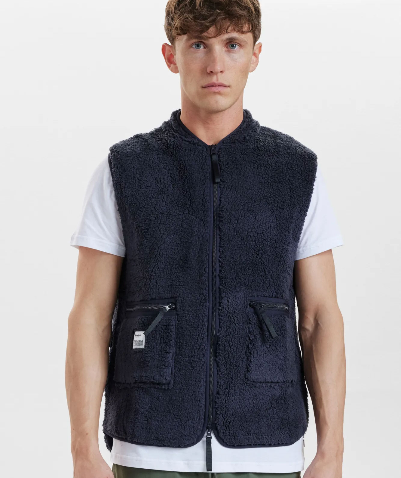 Rester&ouml;ds pile fleece vest, Navy