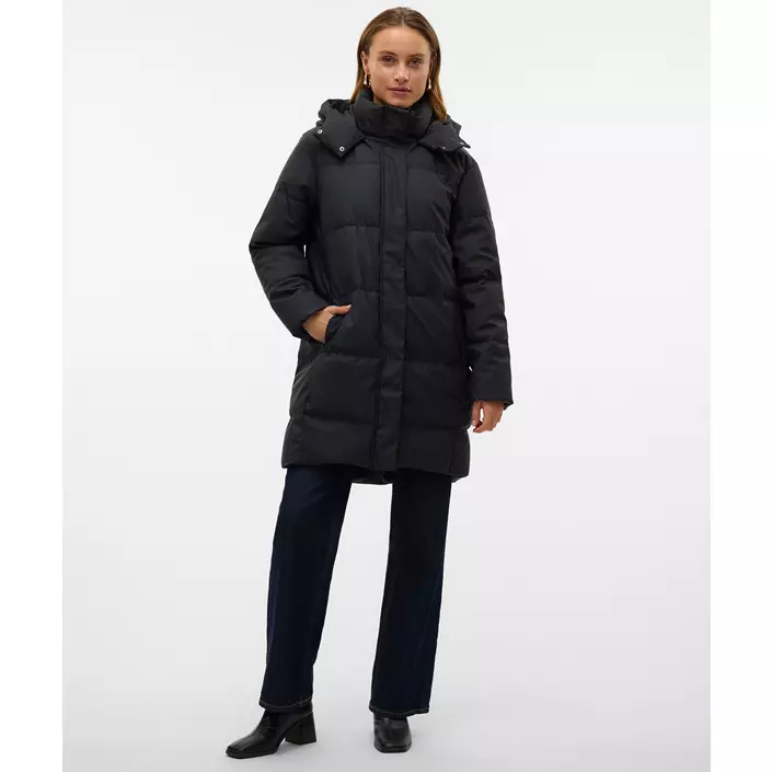 Vero Moda VMGRETAKYLIE coated vadderad jacka, Black, large image number 1