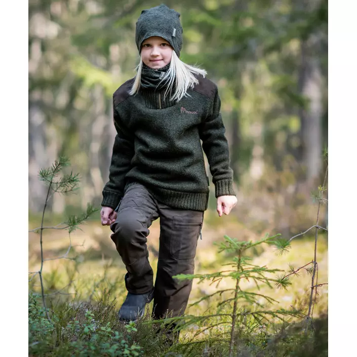 Pinewood Caribou Hunt bukse for barn, Suede Brun/Mørk Oliven, large image number 2