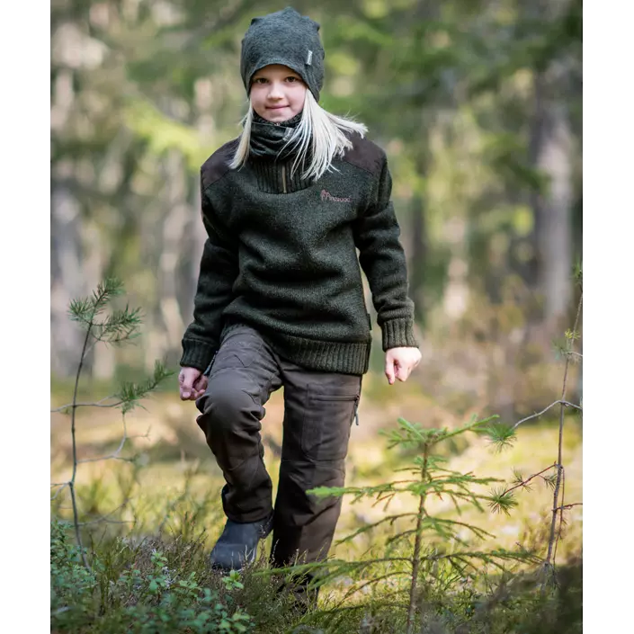 Pinewood Caribou Hunt bukser til børn, Suede Brun/Mørk Oliven, large image number 2