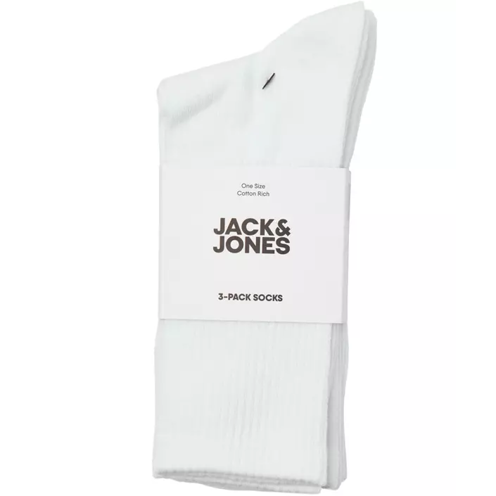 Jack & Jones JACCHARLES 3-pack tennisstrumpor, White, White, large image number 3