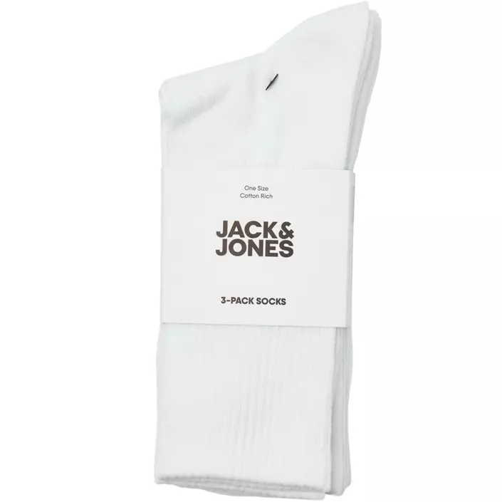 Jack & Jones JACCHARLES 3-pak tennisstrømper, White , White , large image number 3