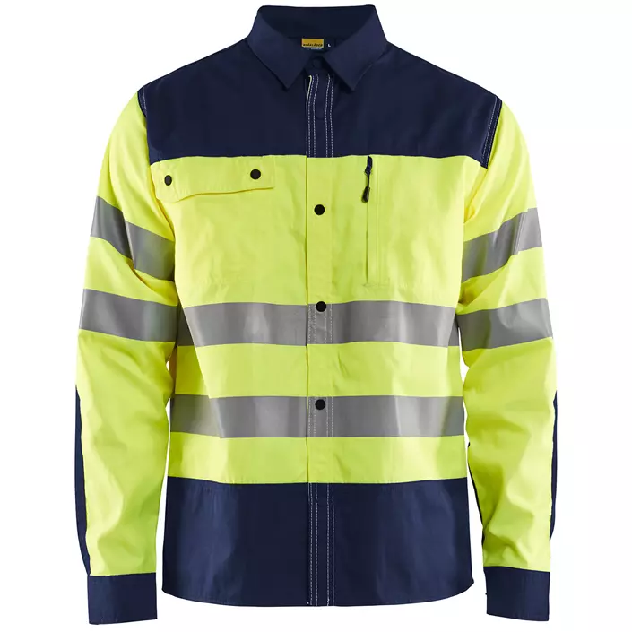 Blåkläder arbeidsskjorte, Hi-vis gul/marineblå, large image number 0