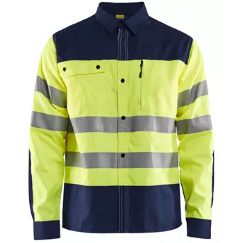 Blåkläder work shirt, Hi-vis Yellow/Marine