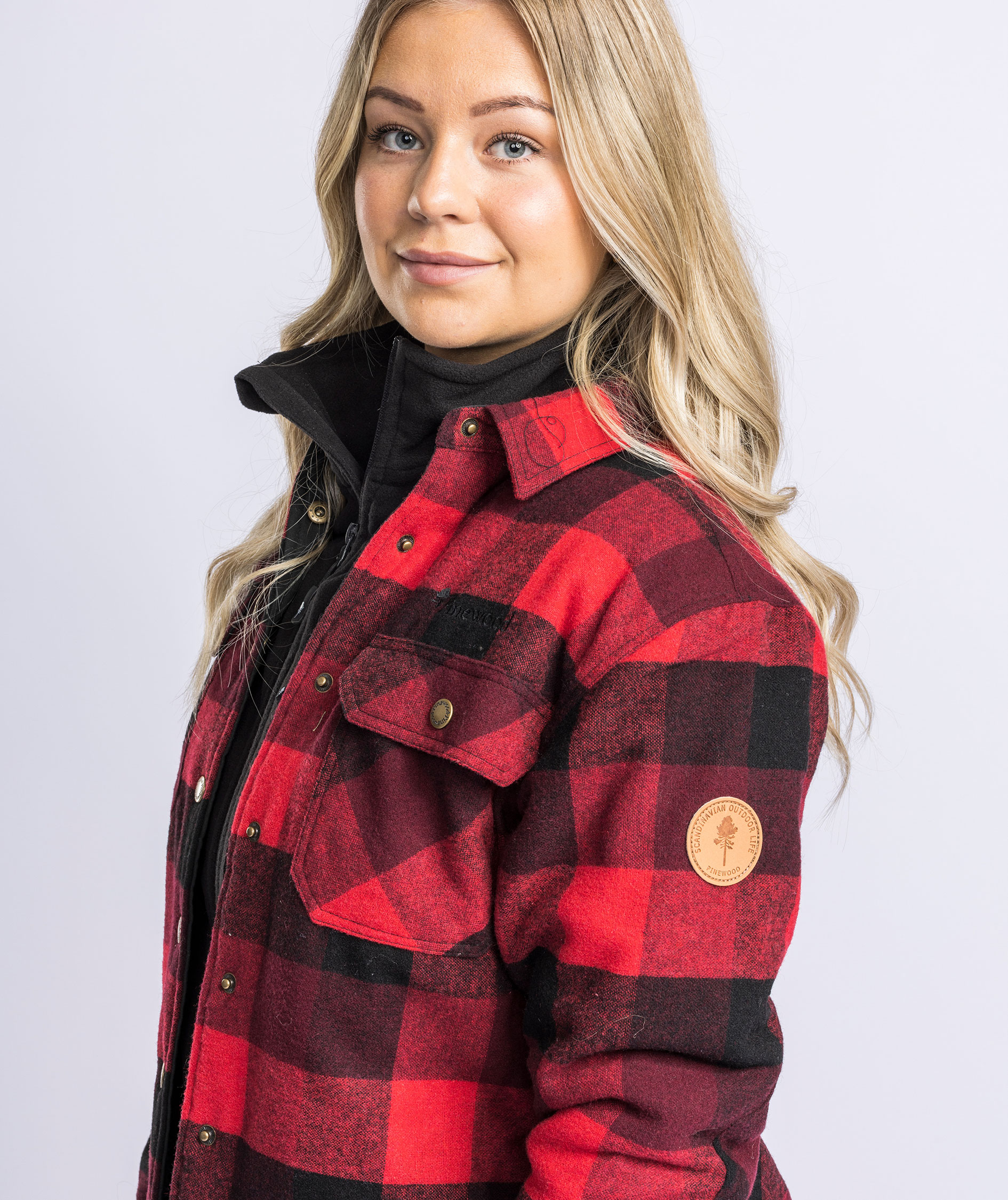 Pinewood Canada Classic 2.0 foret dame skjortejakke, Black/Red, large image number 4