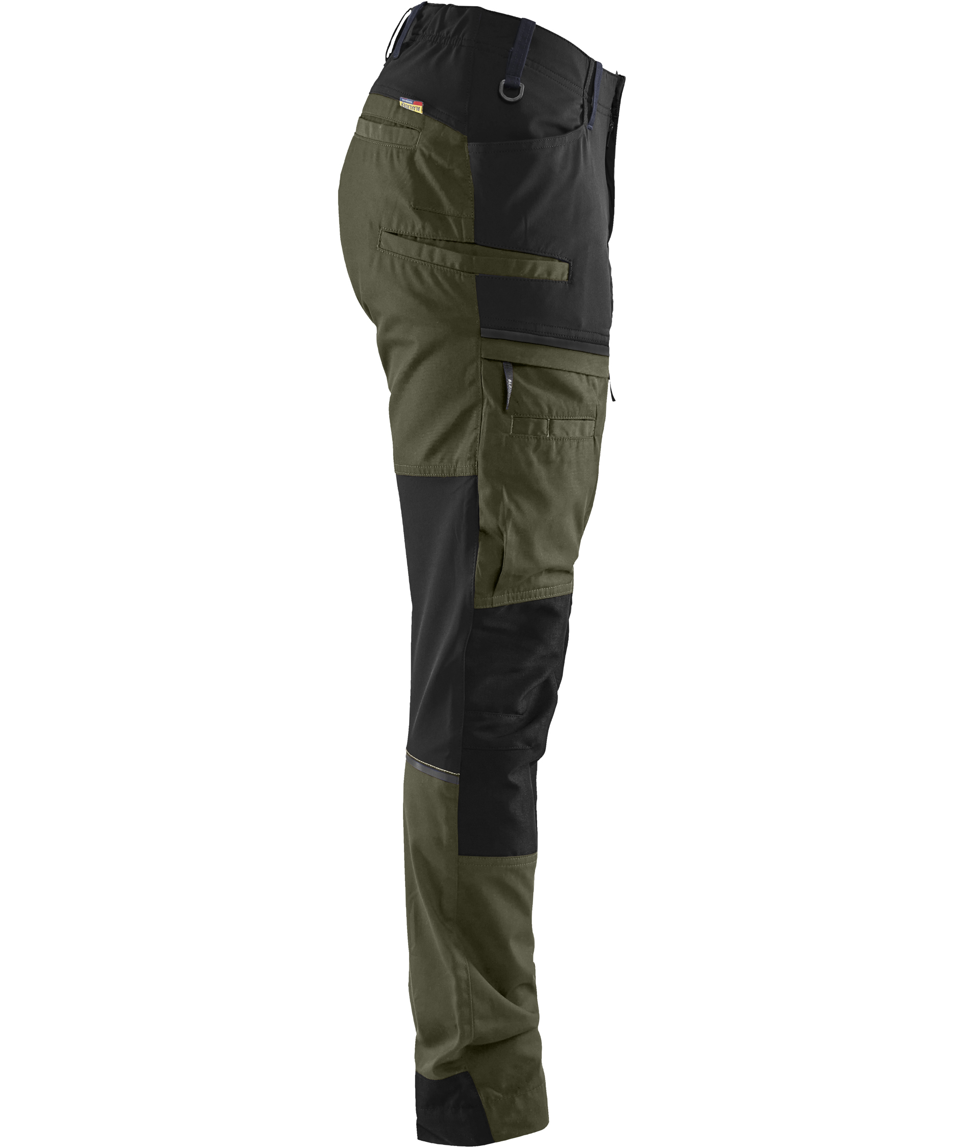 Bl&aring;kl&auml;der arbetsbyxa dam, Skog gr&ouml;n/svart, large image number 4