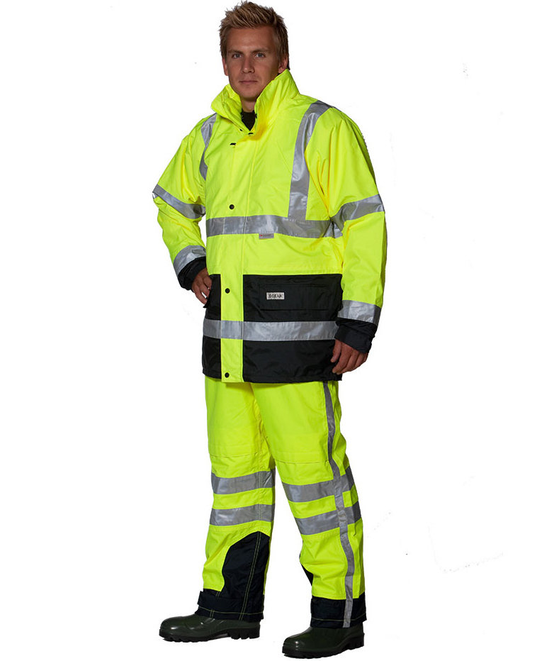 Ocean 4-in-1 winter jacket, Hi-vis Yellow/Marine