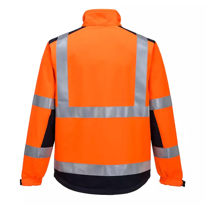 Portwest Modaflame Multinorm softshell jacket, Hi-vis Orange/Marine, large image number 1