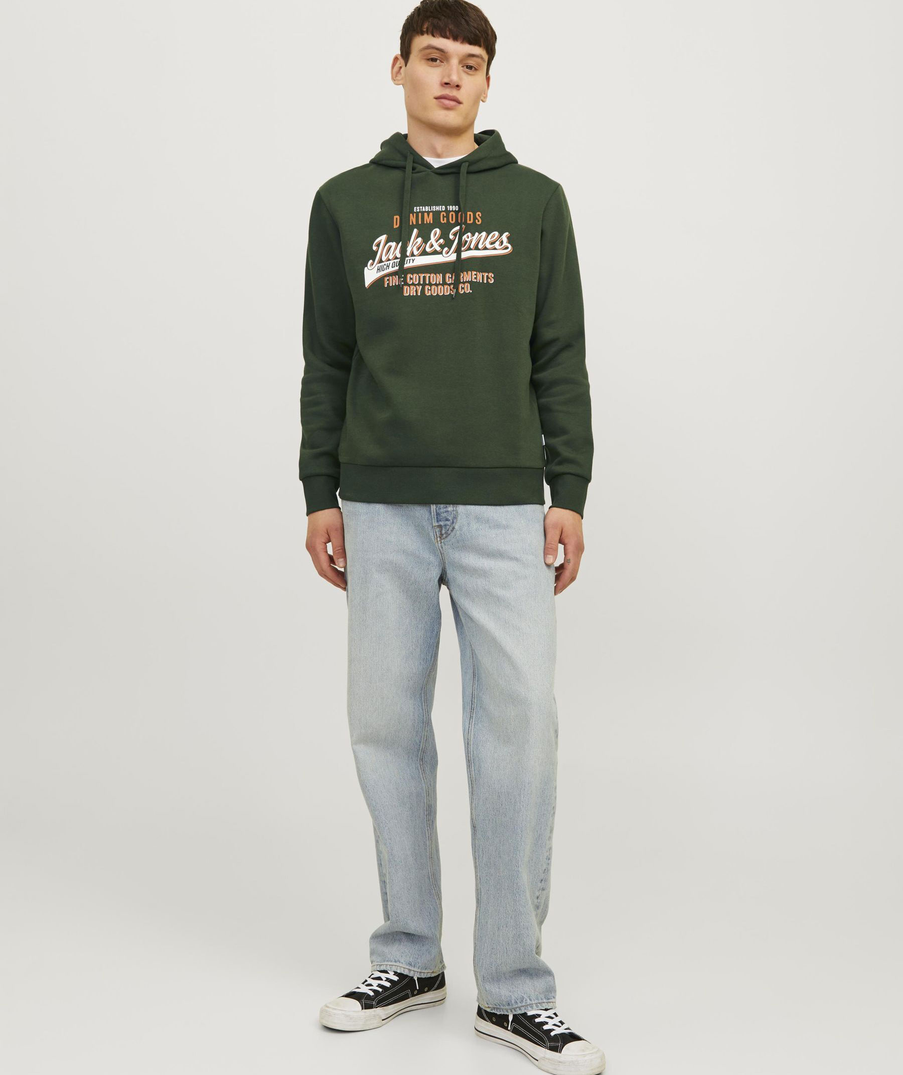 Jack & Jones JJELOGO hoodie, Kombu Green, large image number 5