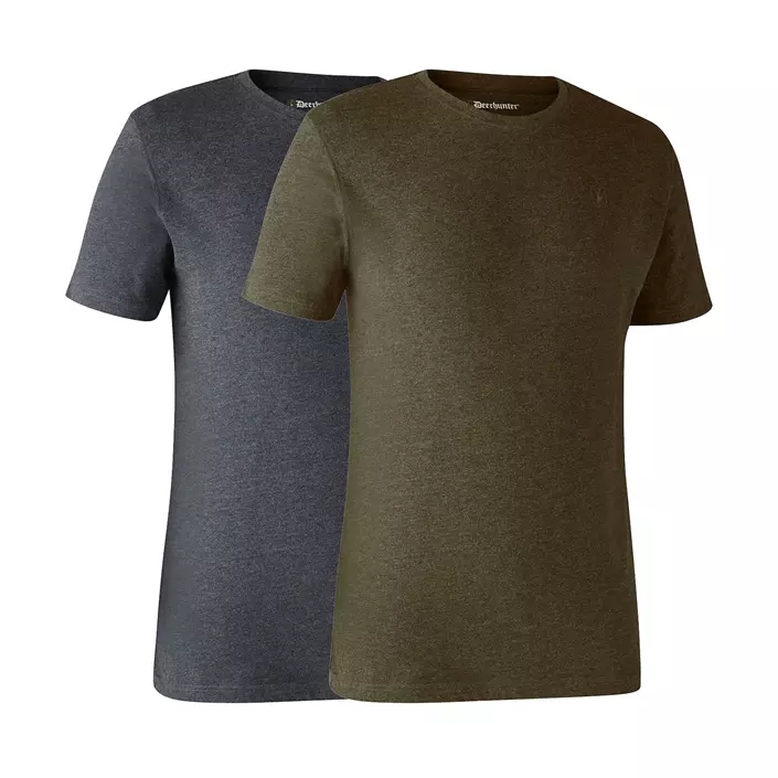 Deerhunter Basic 2-pack T-skjorte, Adventure Green Melange, large image number 0