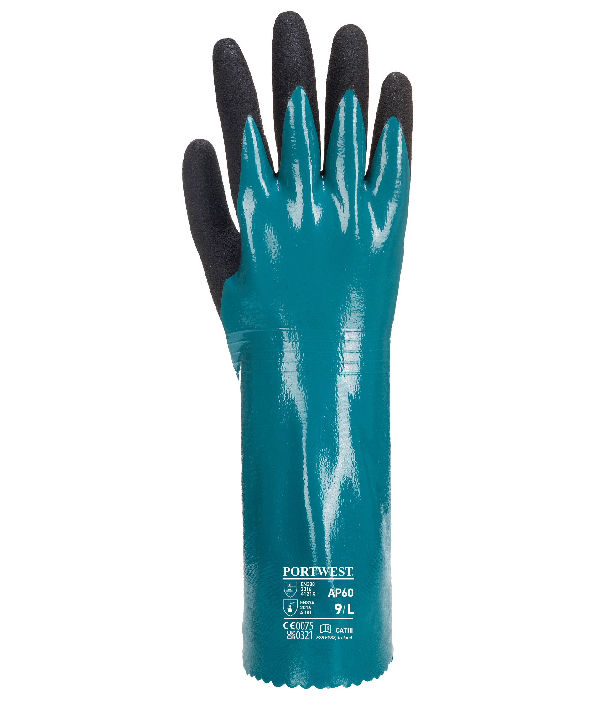 Portwest AP60 Sandy Grip Lite chemical gloves, Blue/Black, large image number 1