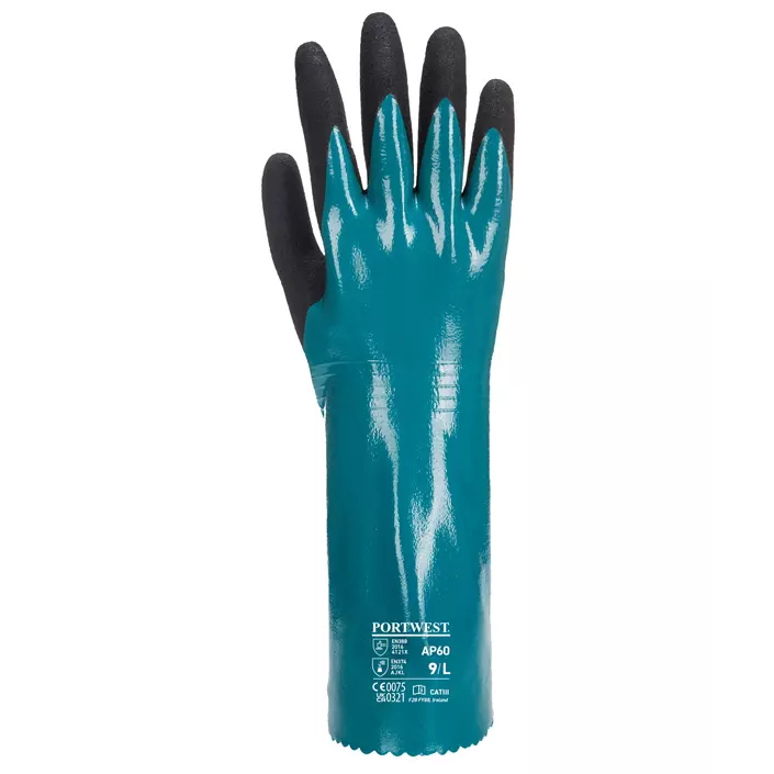 Portwest AP60 Sandy Grip Lite chemical gloves, Blue/Black, large image number 1