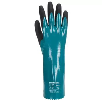 Portwest AP60 Sandy Grip Lite Chemikalienschutzhandschuhe, Blau/Schwarz