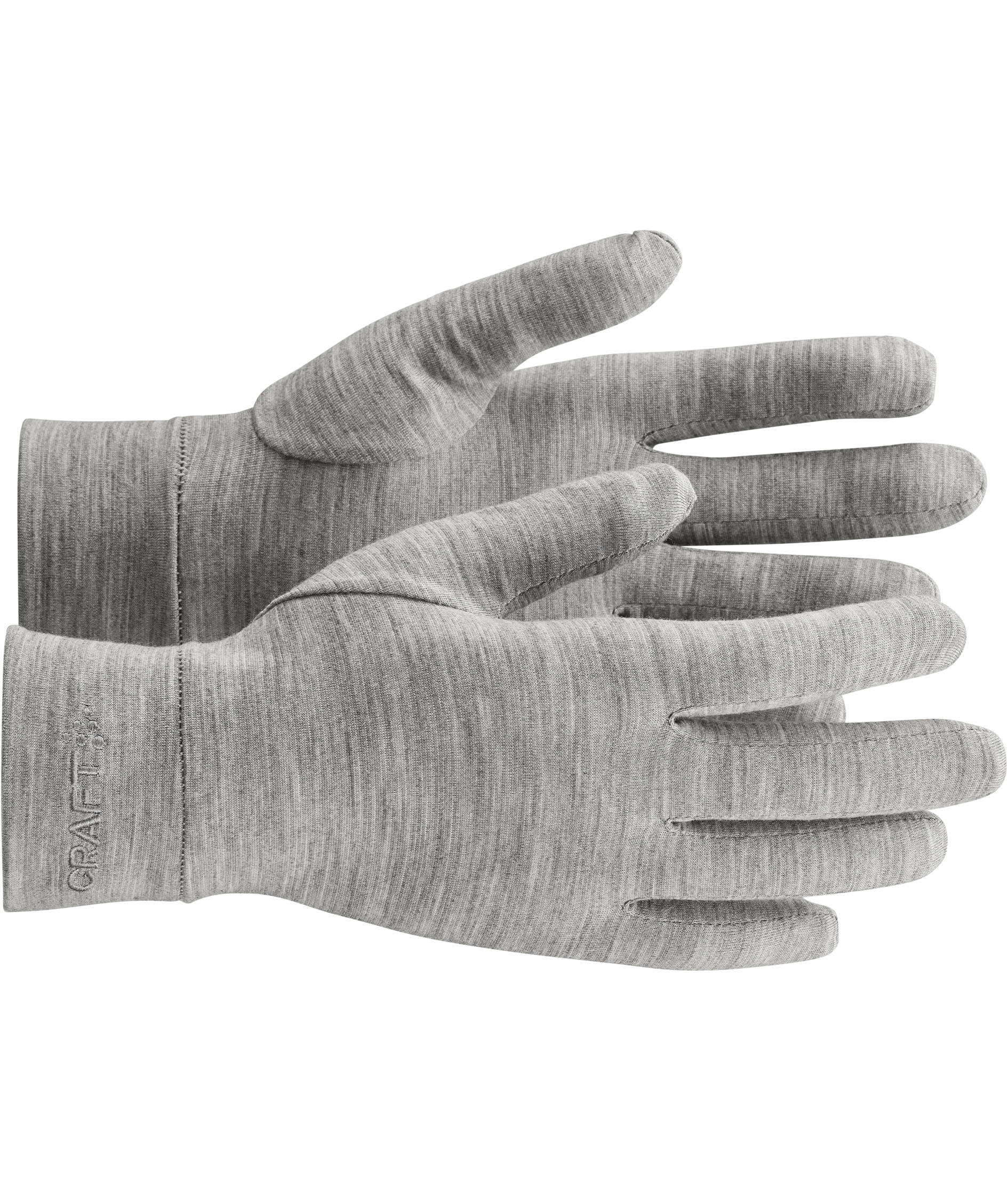 Craft Essence Light handskar med merinoull, Grey melange, large image number 0