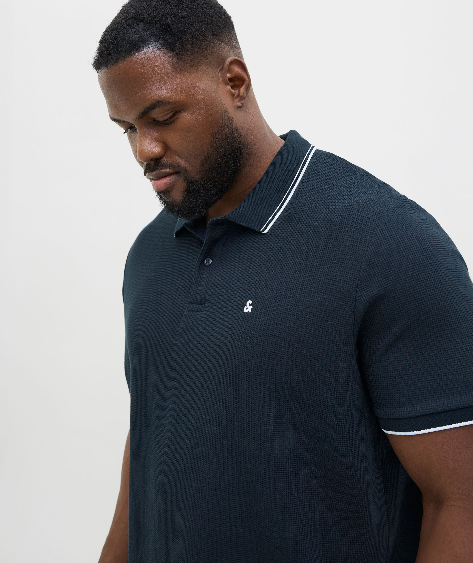 Jack & Jones Plus JJEAUSTIN Polo T-shirt, Sky Captain, large image number 4