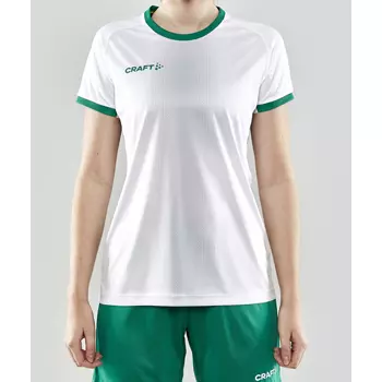 Craft Progress 2.0 Graphic Jersey Damen T-Shirt, Weiß/Team Green