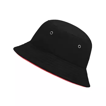 Myrtle Beach sommarhatt / Fisherman's hat till barn, Svart/Röd