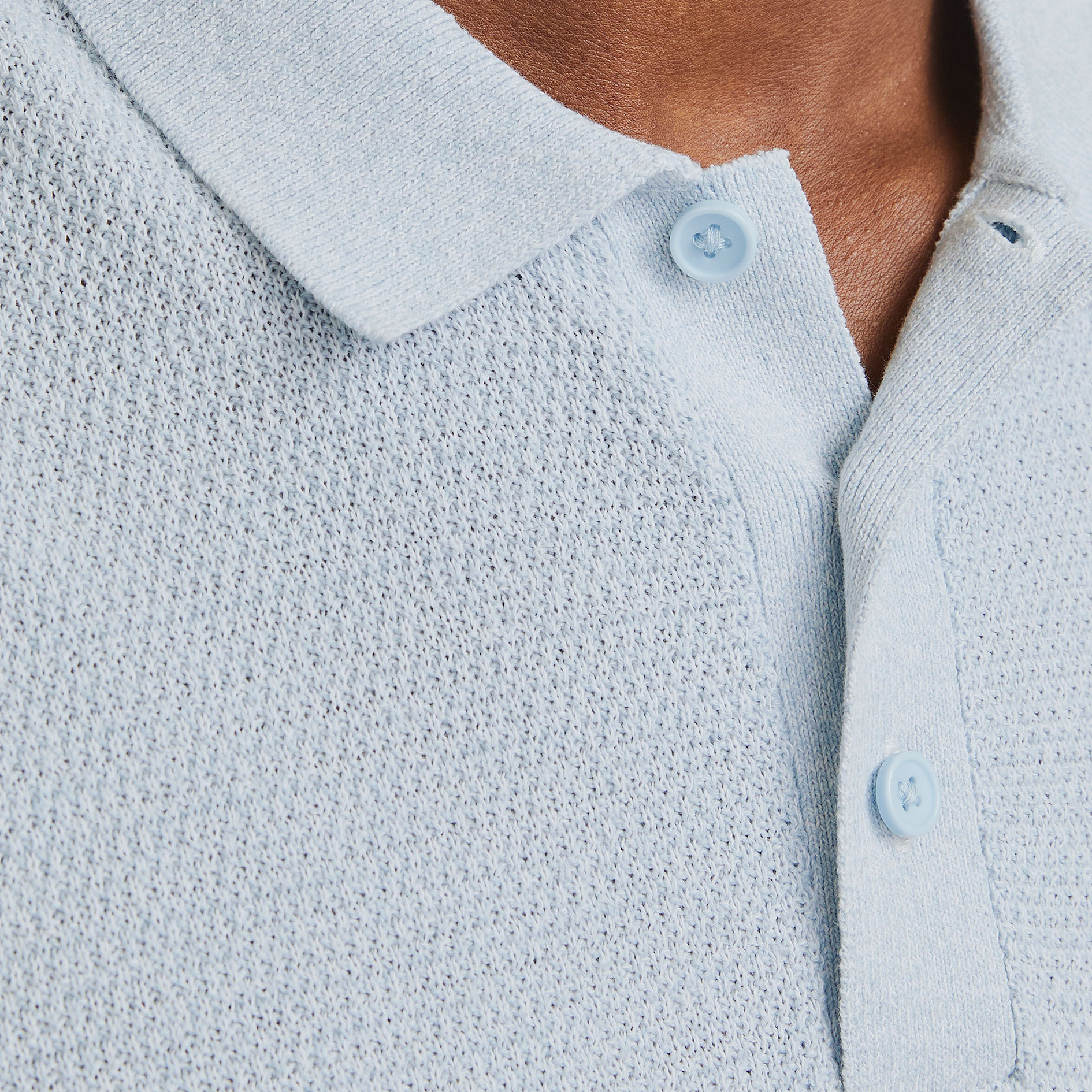 Jack & Jones JJEGEORGE stickad pik&eacute;tr&ouml;ja, Chambray Blue, large image number 4