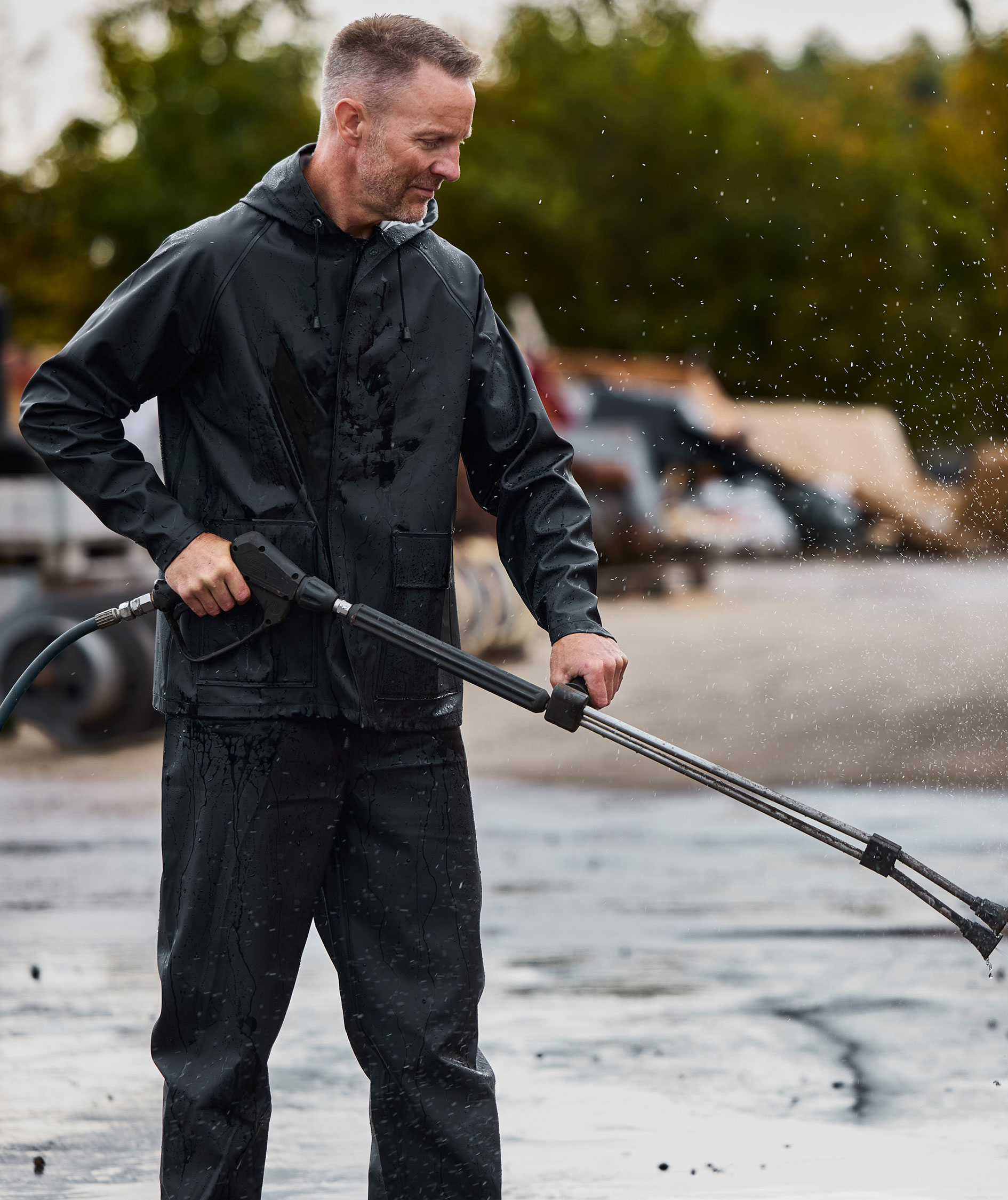 ELKA Elements Outdoor PU/PVC rain trousers, Black