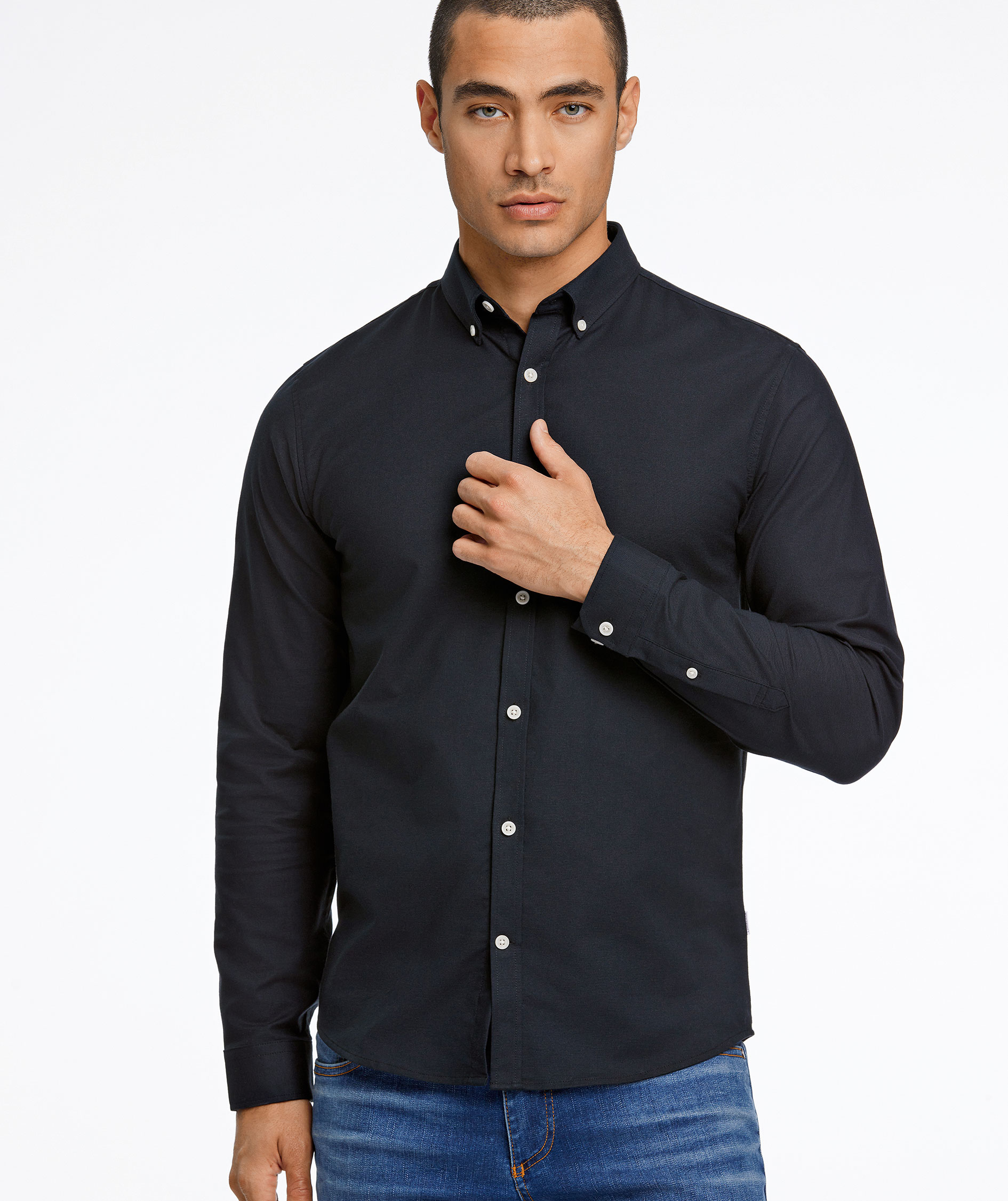 Lindbergh Oxford superflex shirt, Black, large image number 5