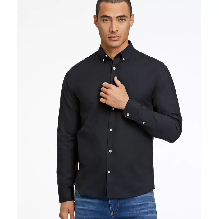 Lindbergh Oxford superflex skjorta, Black, large image number 5