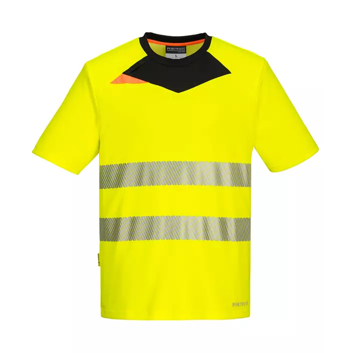 Portwest DX4 work T-shirt, Hi-vis Yellow/Black, large image number 0