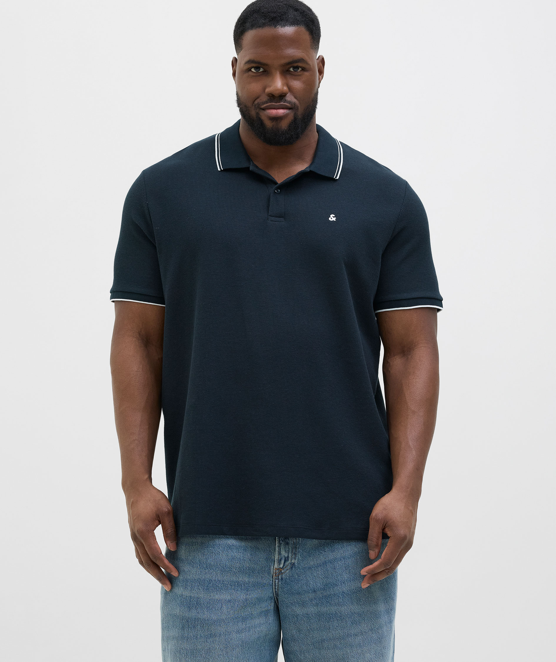 Jack & Jones Plus JJEAUSTIN Polo T-shirt, Sky Captain