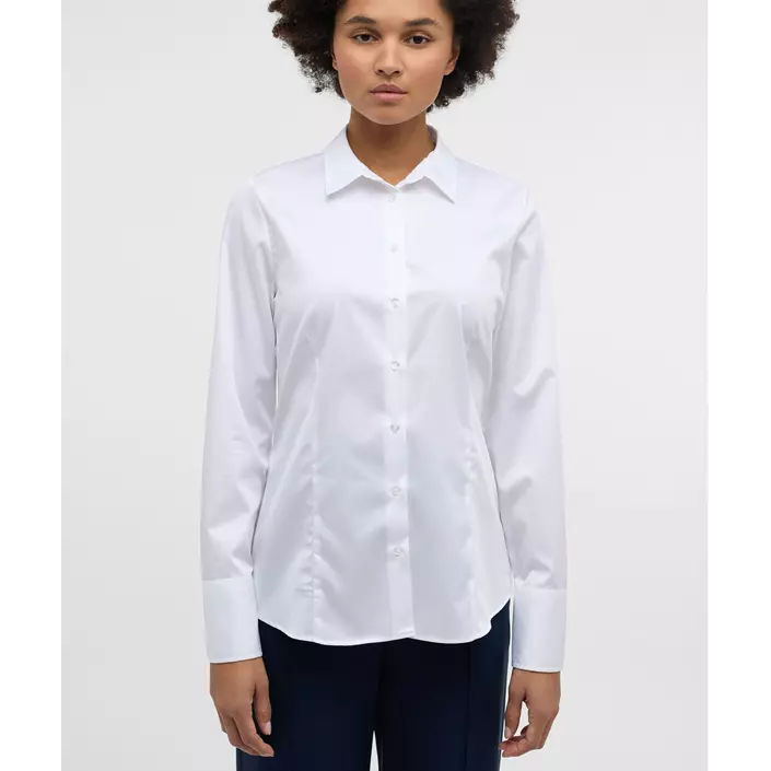 Eterna Satin Stretch dameskjorte - Modern Fit, White , large image number 1