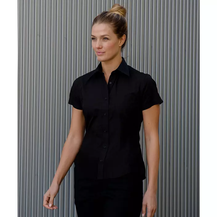 YOU Helena short-sleeved women's poplin shirt, Black, large image number 1