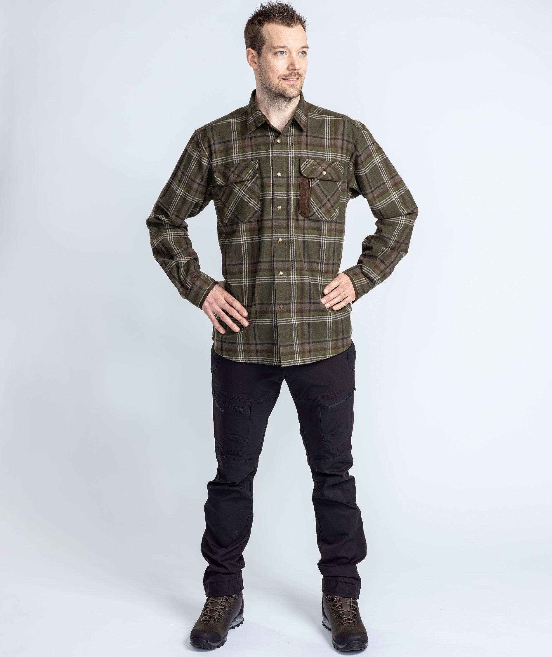 Pinewood Cornwall skovmandsskjorte, Green/Pine Green, large image number 7