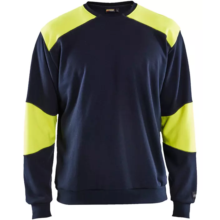 Blåkläder Anti-flame sweatshirt, Marine/Hi-Vis gul, large image number 0