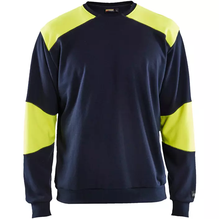 Blåkläder Anti-flame sweatshirt, Marine/Hi-Vis yellow, large image number 0