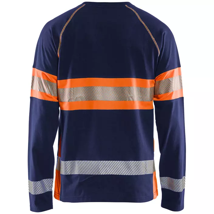 Blåkläder langærmet T-shirt, Marine/Hi-Vis Orange, large image number 1