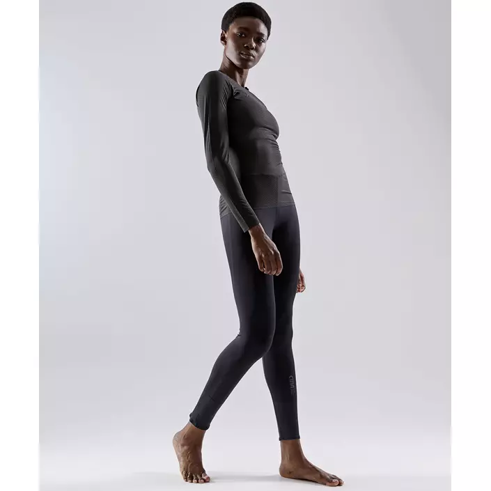 Craft PRO Dry Nanoweight langærmet dame T-shirt, Black, large image number 1