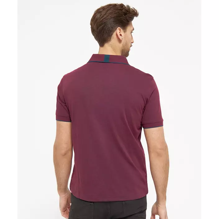 Belika Valencia polo T-skjorte med glidelås, Burgundy melange, large image number 2