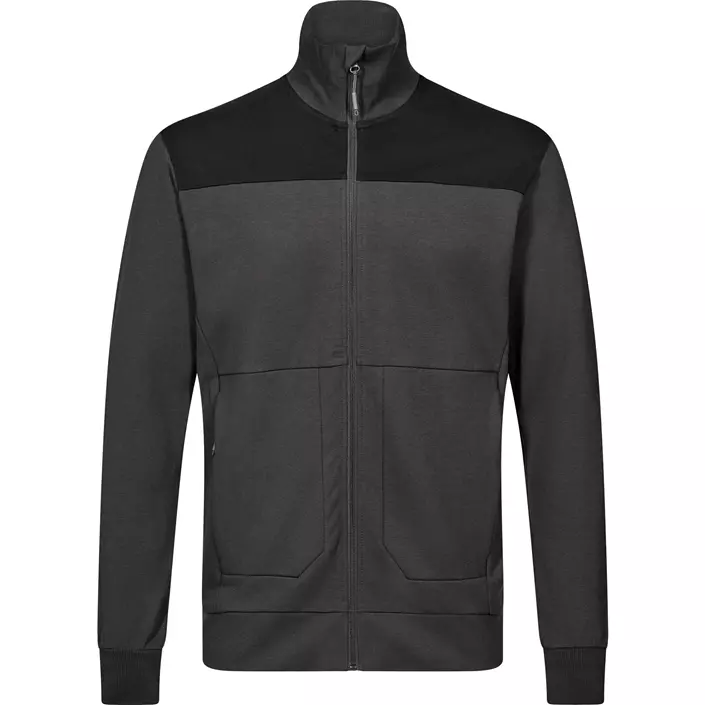 Engel Entire sweat cardigan, Anthracite Grey/Black, large image number 0