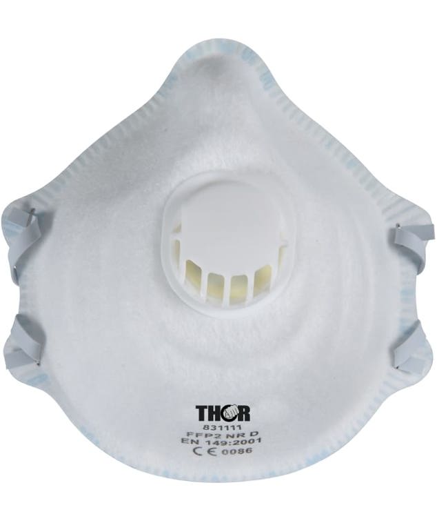 Thor 831111 dust mask FFP2NR D with valve 10 pcs, White