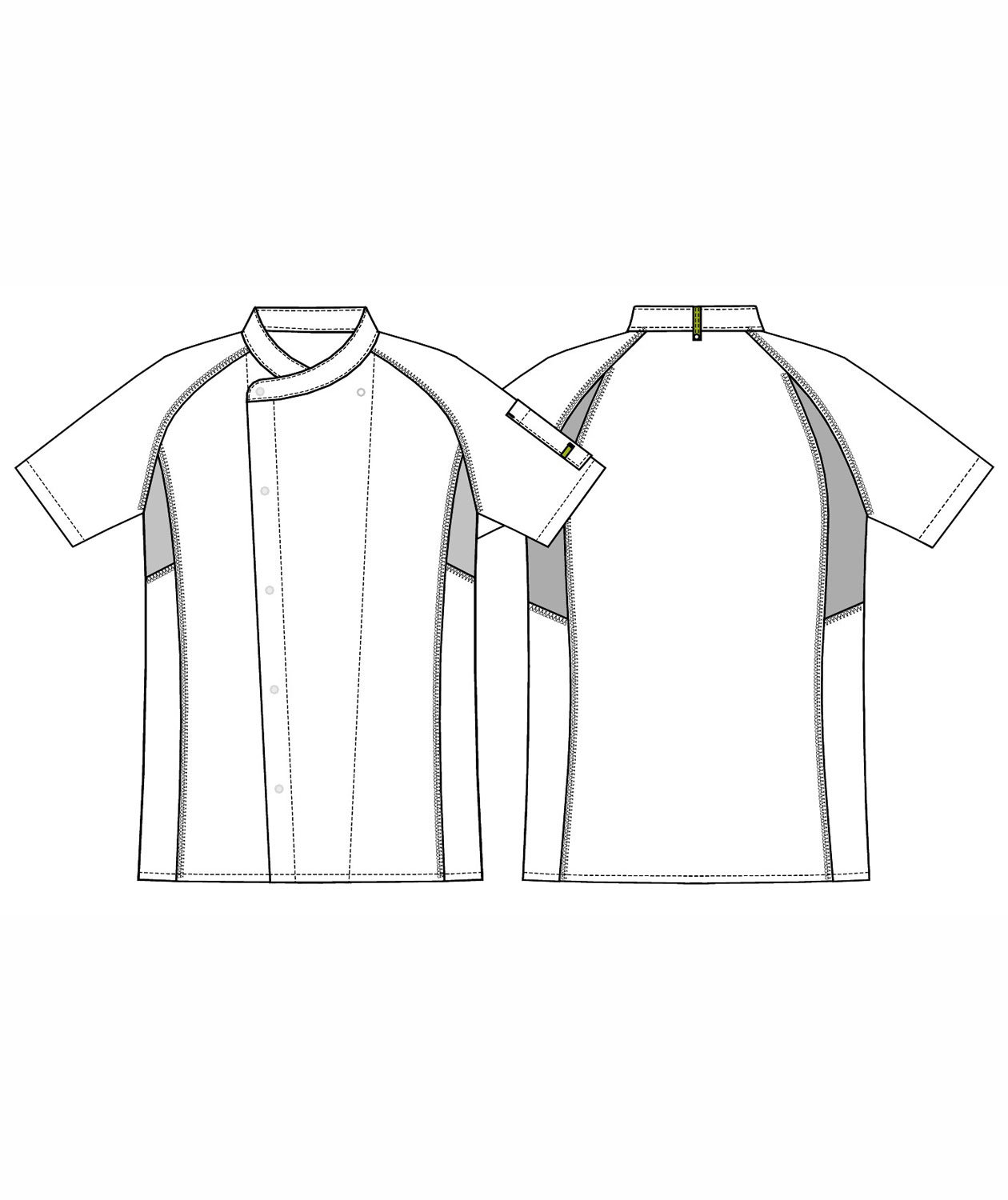 Kentaur kort&auml;rmad kockjacka, Svart/Limegr&ouml;n, large image number 2