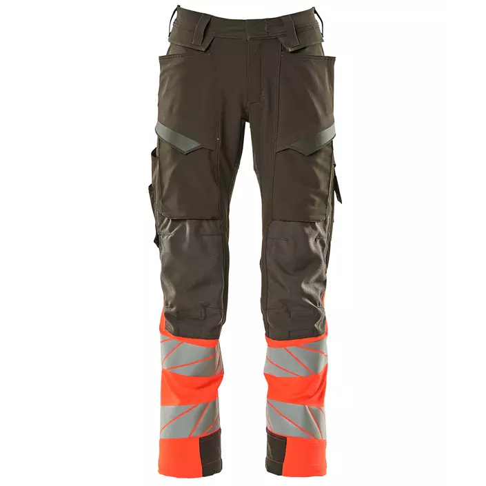 Mascot Accelerate Safe work trousers full stretch, Dark Anthracite/Hi-vis red, large image number 0