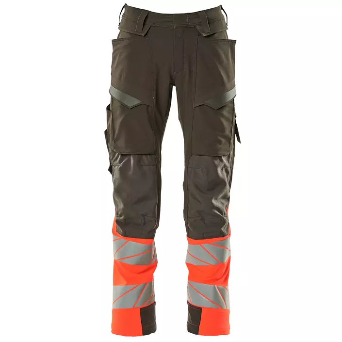 Mascot Accelerate Safe work trousers full stretch, Dark Anthracite/Hi-vis red, large image number 0