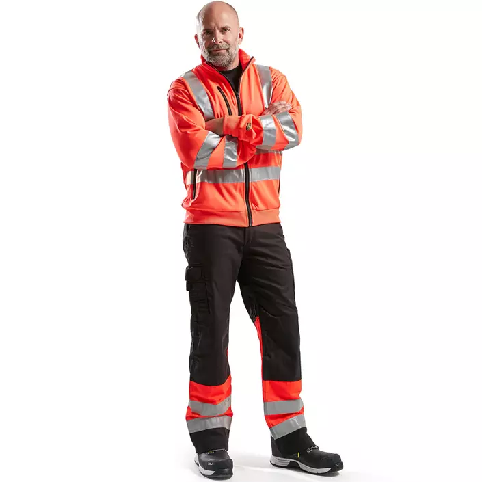 Blåkläder arbeidsbukse, Svart/Hi-Vis Rød, large image number 1