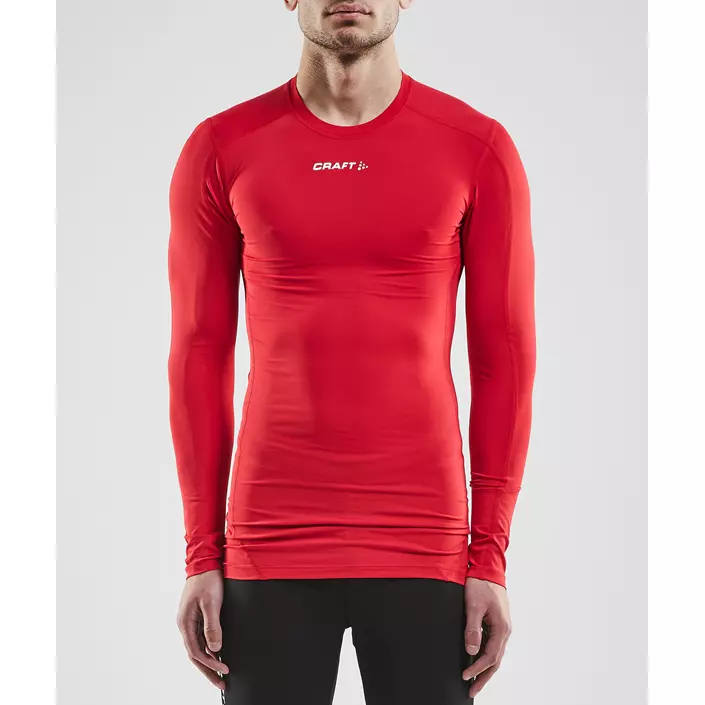 Craft Pro Control Compression langærmet T-shirt, Bright red, large image number 1