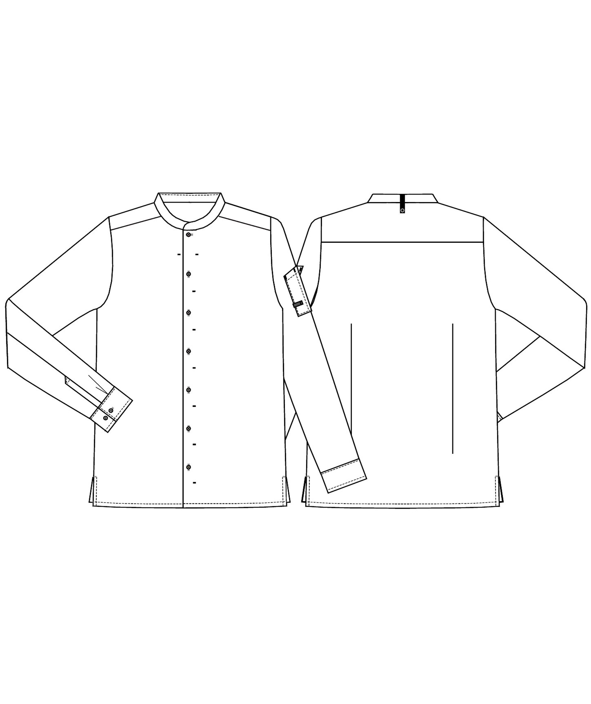 Kentaur modern fit kokkeskjorte/serveringsskjorte, Sort, large image number 4