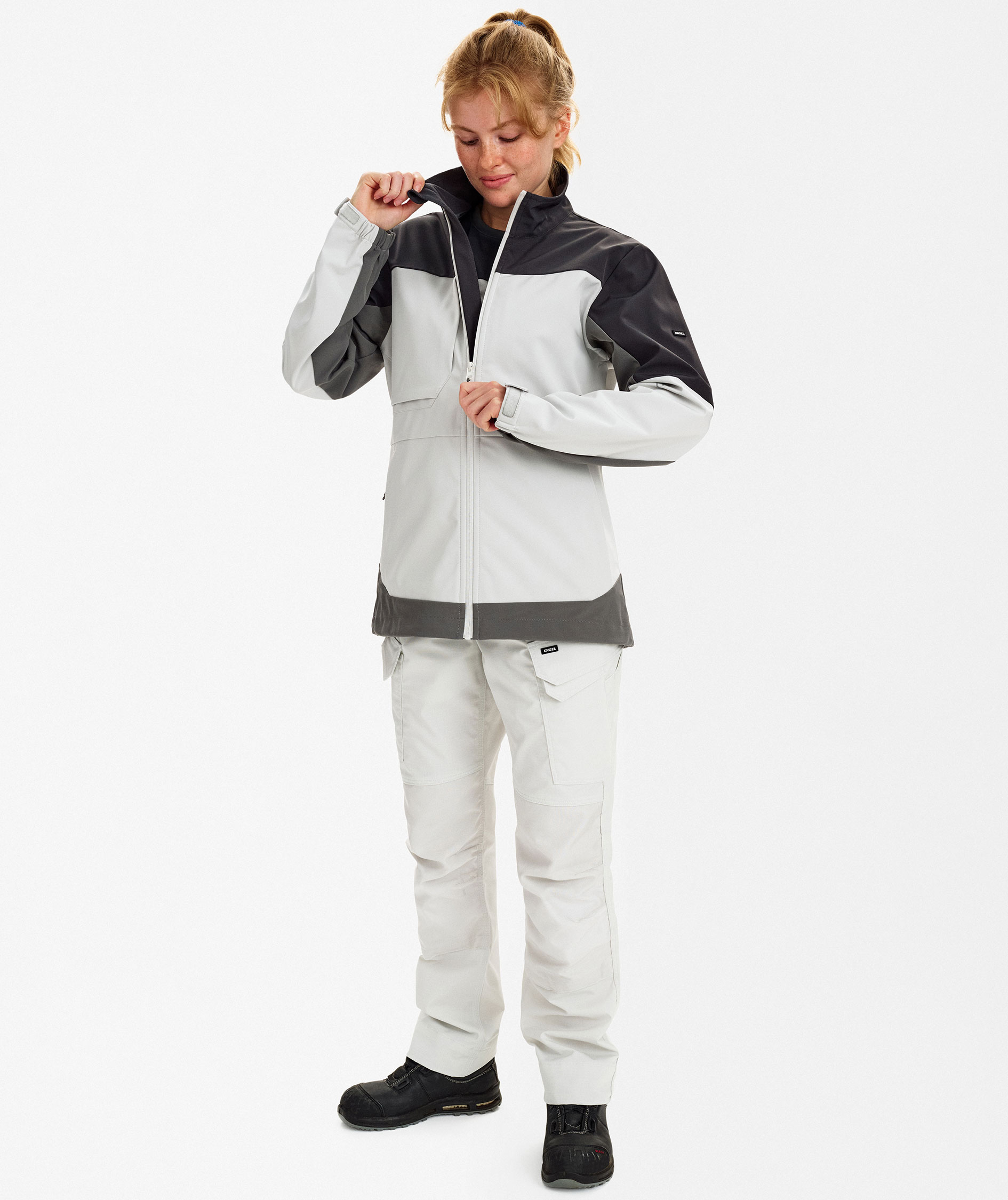 Engel Entire women's softshell jacket, Bone White/Anthracite Grey, large image number 2