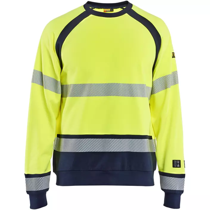 Blåkläder Multinorm collegegenser, Hi-Vis gul/marineblå, large image number 0