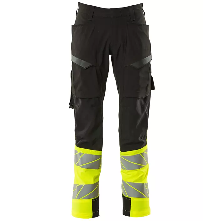 Mascot Accelerate Safe service trousers full stretch, Black/Hi-Vis Yellow, large image number 0