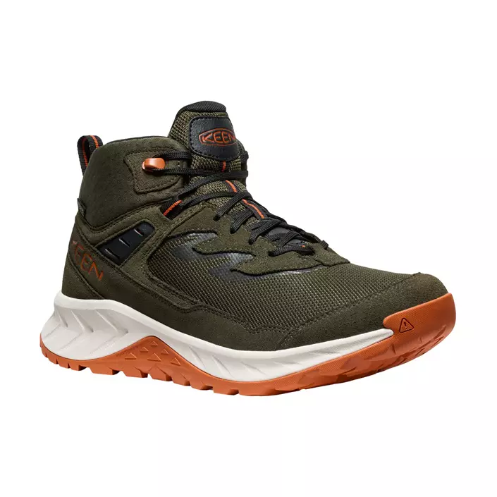 Keen Hightrail Mid WP vandrarkängor, Forest night/gold flame, large image number 2