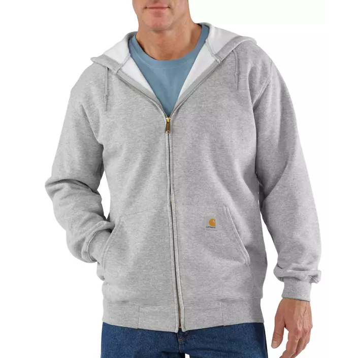 Carhartt hoodie med dragkedja, Gråmelerad, large image number 1