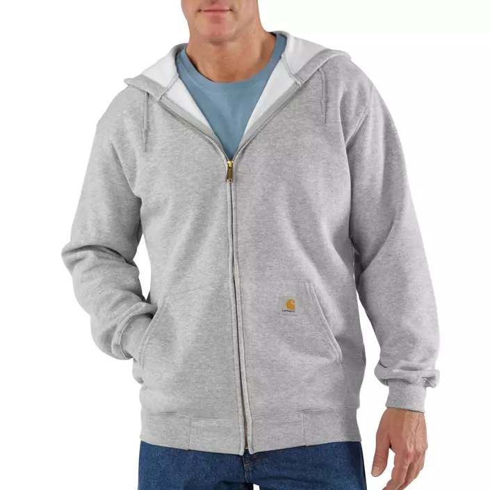 Carhartt hoodie med dragkedja, Gråmelerad, large image number 1