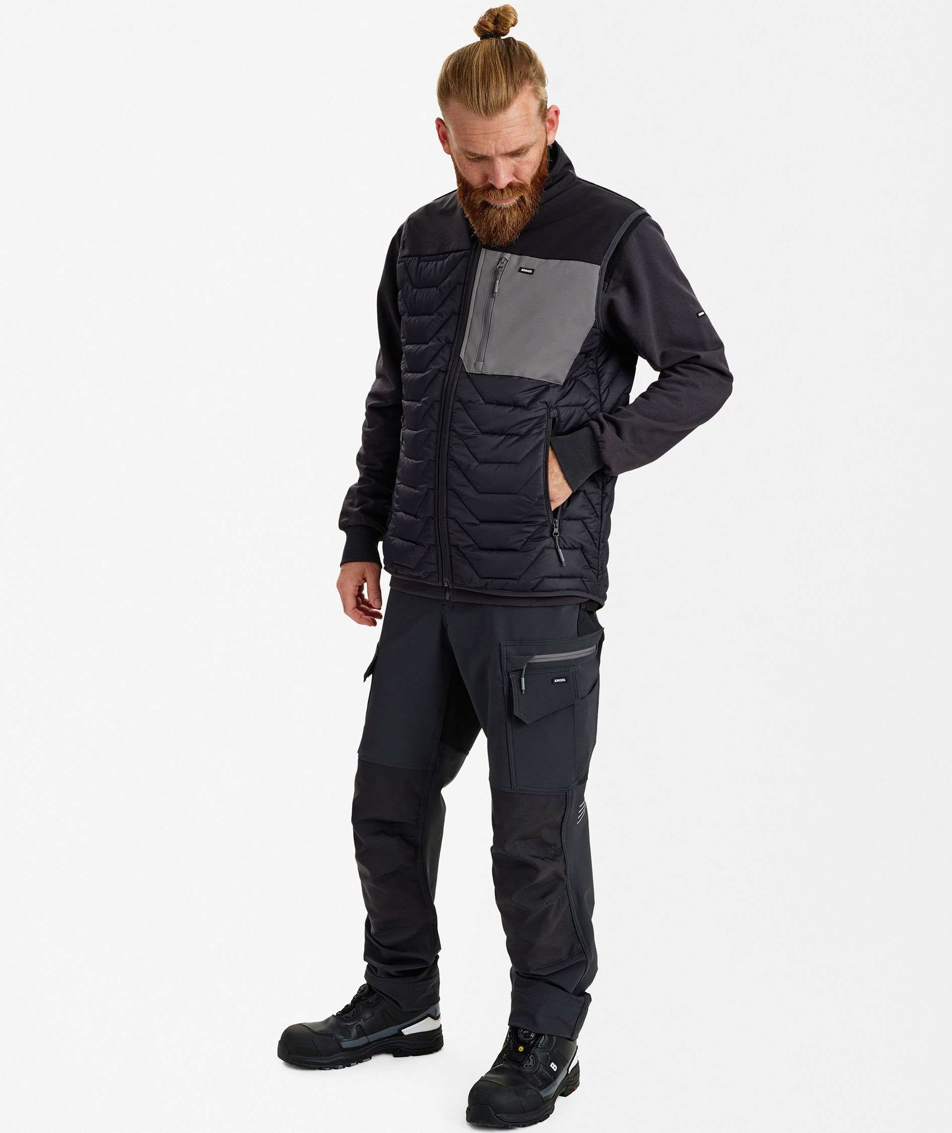 Engel Entire vadderad v&auml;st, Anthracite Grey/Black, large image number 2